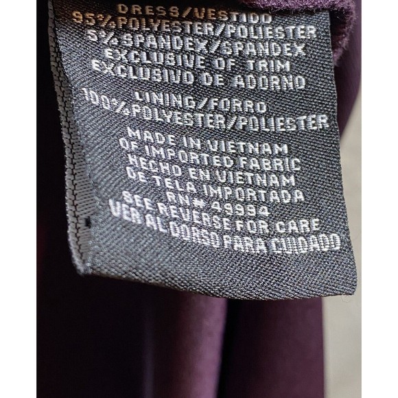 R&M Richards Dress Womens Sz 10 Midi Formal Dark Purple‎  Rhinestone Front - Picture 11 of 11